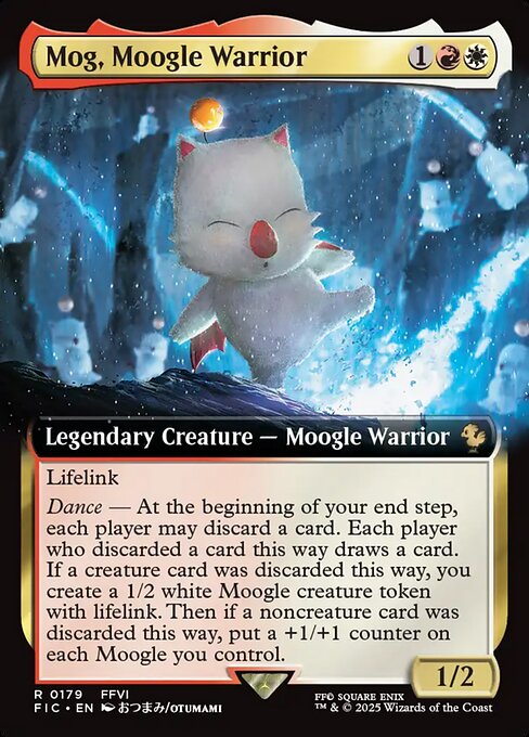 拡張　foil モーグリ族の戦士、モグ　希少　匿名配信 MTG モーグリ族の戦士 モグ 拡張アート FOIL 日本語 FF