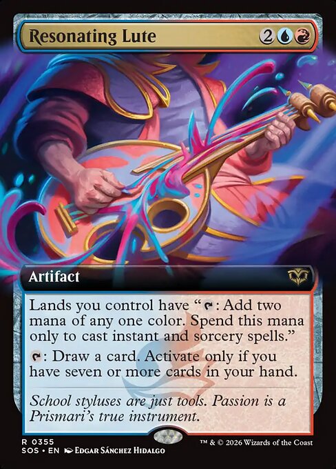 MTG 共鳴するリュート ストリクスヘイヴンの秘密 拡張アート４枚セット カード詳細：共鳴するリュート