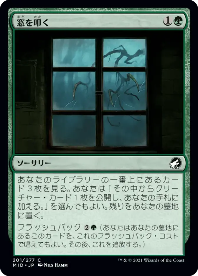 窓を叩く