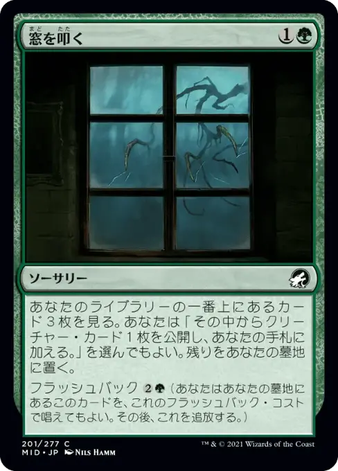 窓を叩く